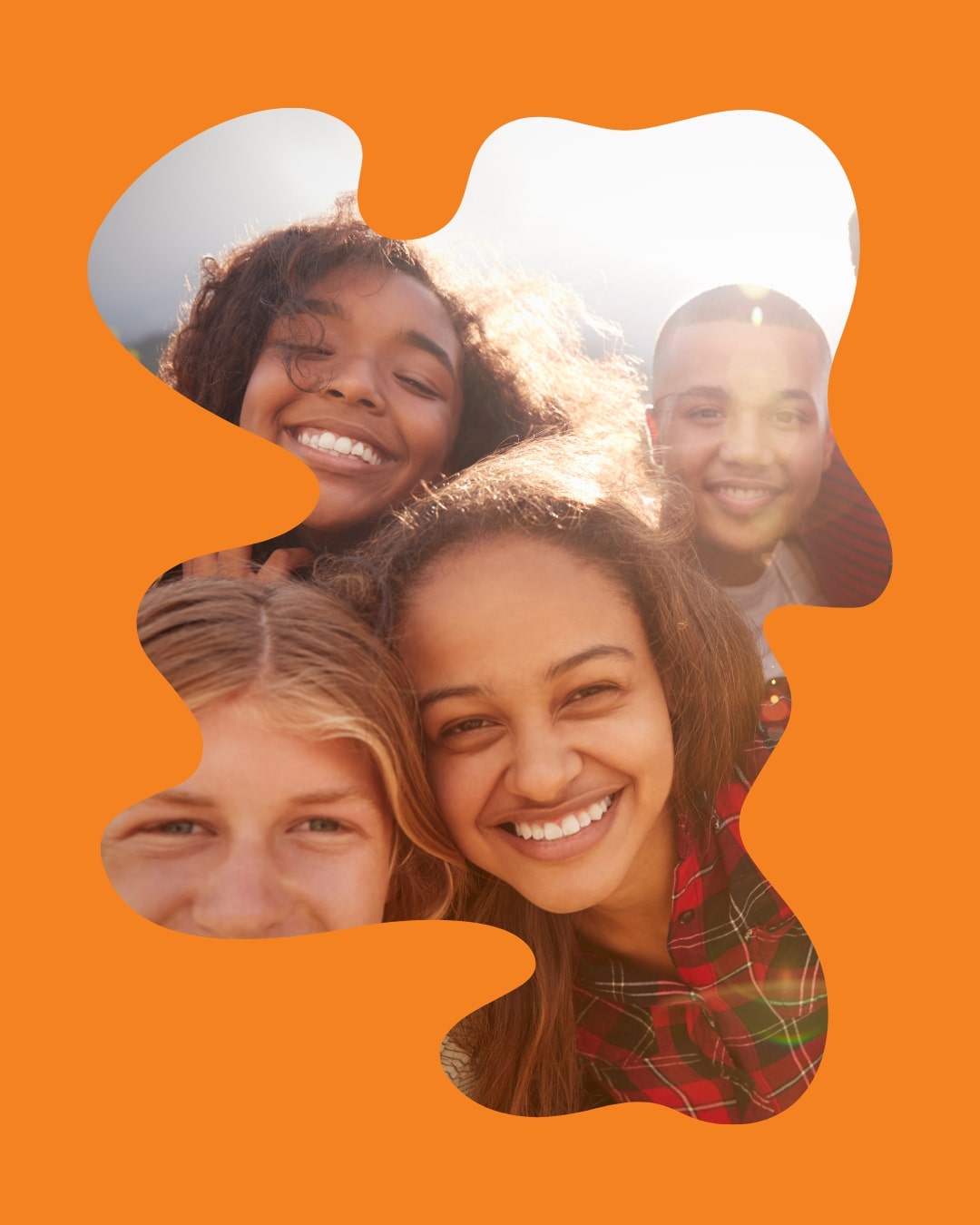 Young people smiling together